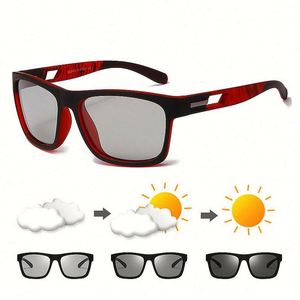 Lunettes de soleil polarisées photochromiques carrées UV400 pour hommes et femmes, avec logo personnalisé, à changement de couleur, pour la conduite - Product Image 4