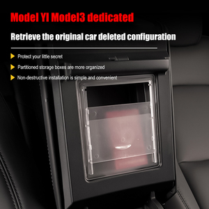 Accesorios de Interior de coche para Modelo 3 modelo <span class=keywords><strong>Y</strong></span> organizador de consola central reposabrazos caja de almacenamiento oculta - Product Image 6