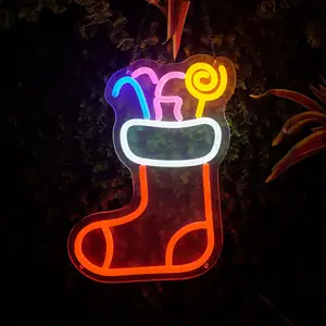 Nenhuma fonte de fábrica de amostra preço barato personalizado neon sinais luzes externas de natal
