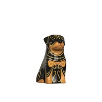 Urne funéraire en céramique pour animaux de compagnie avec logo personnalisé et design géométrique, pour cendres de chien, récipient commémoratif, récipient de crémation moderne et minimaliste