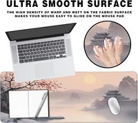 Bantalan Mouse Gaming dasar karet anti selip tepi jahit bunga sakura Jepang tersedia untuk penggunaan kantor & Rumah