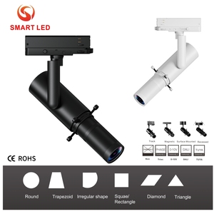 Projecteur LED sur rail en aluminium pour galeries et musées, orientable, avec zoom 20-35, 25-40, 50-60 degrés, dimmable Triac/Dali, CRI - Product Image 1