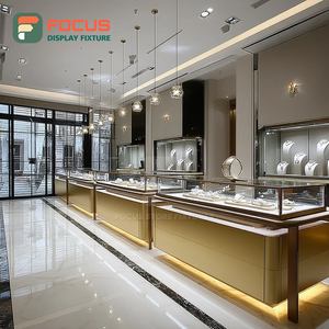 Luxury Shopping Center Jewelry Showcase Tempered Glass Panel Commercial Store Display Counter - Product Image 1