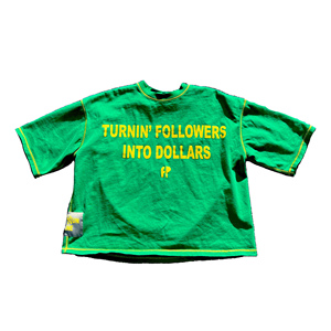 T-Shirt grafica con serigrafia Streetwear di nuovo arrivo da uomo oversize in cotone spesso manica corta con orlo corto - Product Image 4