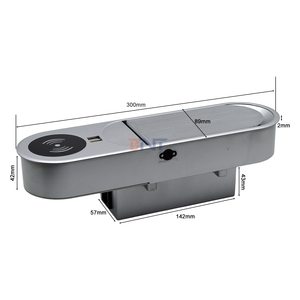 बहुक्रियाशील 3-आउटलेट एब्स ip44 डेस्कटॉप पावर सॉकेट यूएसबी ए + सी पोर्ट यूनिवर्सल वायरलेस चार्जर एम्बेडेड टेबलटॉप डिवाइस - Product Image 3