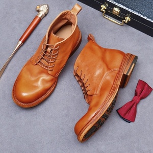 Botas de Cuero para Hombre, Estilo Británico, con Costuras Goodyear, Suela de Cuero, Marca Martin Shoes - Product Image 4