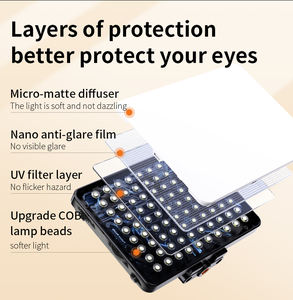 공장 공급 휴대 전화 셀카 사진 필 라이트 충전식 2000mAh 배터리 클립 핫슈 마운트 조정 가능한 밝기 - Product Image 5