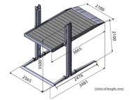 Élévateur de stationnement pour voitures à 2 poteaux, robuste, 2700 kg, pour garage résidentiel, gain de place