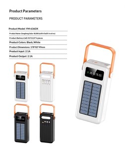 Banco <span class=keywords><strong>de</strong></span> Energía para Camping <span class=keywords><strong>de</strong></span> 50000 mAh con Carga Rápida, Banco <span class=keywords><strong>de</strong></span> Energía <span class=keywords><strong>de</strong></span> 120000 mAh con Lámpara y Cuatro Cables con Pantalla LCD - Product Image 6