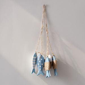 Wooden Fish Shaped Curtain Decoration Coastal Style Eco Friendly Birthday Party Decor For Kids Room Wall Hanging - Product Image 1