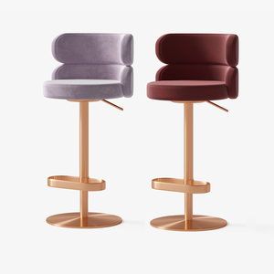 Sillas <span class=keywords><strong>de</strong></span> <span class=keywords><strong>Bar</strong></span> Modernas <span class=keywords><strong>de</strong></span> Lujo con Tapicería <span class=keywords><strong>de</strong></span> Terciopelo, Giratorias, <span class=keywords><strong>de</strong></span> Acero Inoxidable Dorado, para Comedor y <span class=keywords><strong>Bar</strong></span> <span class=keywords><strong>de</strong></span> Hotel, Altura para Cocina - Product Image 6