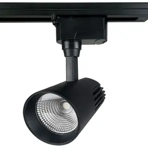 Luz LED COB para trilho comercial preto com design moderno, novo design amplamente utilizado em lojas de roupas