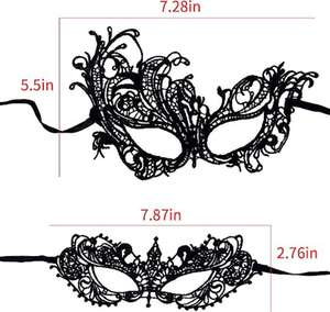 Mascarada Venetian Eyemask Halloween Sexy <span class=keywords><strong>mujer</strong></span> máscara de encaje para carnaval disfraces fiesta disfraz bola negro Flexible - Product Image 2