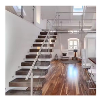 Modernes Design LED-Leuchten Straight Open Riser Staircase Floating Stair Kits für Villen Fabrik preis Straight Stringer Mono Kits