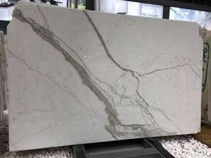 Marbre blanc Calacatta écologique sur mesure, design moderne, poli, imperméable pour les encadrements de cheminée, les dessus de table, les panneaux muraux - Product Image 3