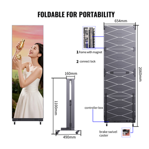 Raybo Độ phân giải cao có thể gập lại dẫn Màn hình Poster với khung nhôm đúc HD hiển thị quảng cáo cho quảng cáo trong nhà - Product Image 4