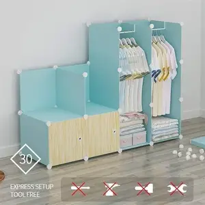 Kotak Penyimpanan Pakaian Gantung Anak, Lemari Kabinet Kamar Tidur Sederhana Berkombinasi DIY