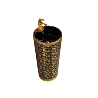 Sanitaire Salle De Bains Cuvette De Toilette Dorée Et Piédestal Lavabo Une Pièce Céramique De Luxe Noir Et Or Wc Ensemble De Toilette