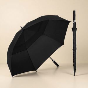 Accepted Custom Logo Modern Multicolor Outdoor <b>Windproof</b> 190T Pongee Fabric Double Layer Golf Straight <b>Umbrella</b> for Travel - Product Image 3