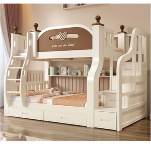 Nuovo Stile Letto <span class=keywords><strong>a</strong></span> Castello <span class=keywords><strong>per</strong></span> Bambini con <span class=keywords><strong>Scala</strong></span> e Vano Contenitore, Mobili in Legno Massello <span class=keywords><strong>per</strong></span> <span class=keywords><strong>Cameretta</strong></span>, Vendita all'Ingrosso - Product Image 5