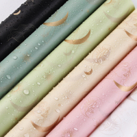 Kualitas tinggi tahan air pola bulan kertas bungkus buket untuk bunga pembungkus Hadiah Bunga