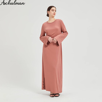 Abaya ASchulman, vêtement islamique modeste en jersey, classique traditionnel, essentiel, abaya longue et unie pour robe musulmane