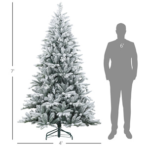 <span class=keywords><strong>HOMCOM</strong></span> <span class=keywords><strong>Sapin</strong></span> <span class=keywords><strong>de</strong></span> <span class=keywords><strong>Noël</strong></span> Artificiel Hivernal Effet Neige 2,13 m (7 pieds) 1401 Aiguilles Support Métallique Pliable Montage Facile Charnières Écologique Ignifuge - Product Image 4