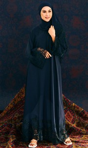 Vêtements pour femmes du Moyen-Orient de style populaire, Abaya de Dubaï, broderie en dentelle, robe maxi pour femmes turques, mode musulmane Abaya - Product Image 3