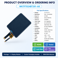 Pantalla Táctil Capacitiva Waiken de 2.4 Pulgadas, Resolución 240x320, IPS TFT, Interfaz SPI+I2C, Controlador IC ST7789V2, 300cd/m2, -20~70
