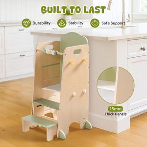 Torre de Aprendizaje de Madera con <span class=keywords><strong>Pizarra</strong></span> para Niños, Taburete de Cocina para Niños, Torre de Apoyo para Niños y Niñas - Product Image 5