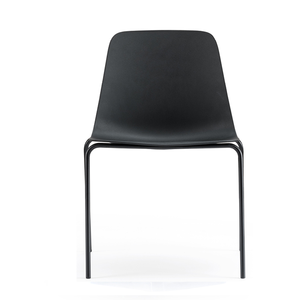 Wholesale Plastic Chair With Chrome Metal Black Painted Legs Restaurant Stackable Office Chair