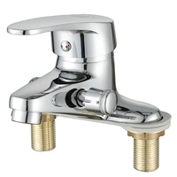 Robinet de lavabo monocommande moderne poli pour montage sur plan, 2 trous, en laiton avec cartouche céramique, collection Printemps-Été