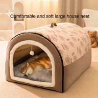 Four Seasons Grand Dog Winter Warm Dog House & Kennel avec lit amovible et lavable Motif solide Matériau en coton écologique