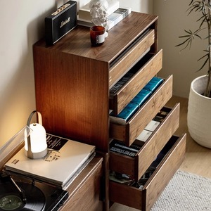 ตู้ลิ้นชักห้าชั้นลายภูเขา ไม้วอลนัท สำหรับเก็บของในห้องนอน - Product Image 4