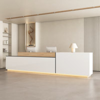 Comptoir de réception d'entreprise, poste de travail, bar, comptoir en MDF multifonctionnel, esthétique haut de gamme, salon, hôtel, gestion de propriétés, restaurant