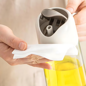 300ml 10oz distributore di olio di vetro e plastica bottiglia di olio da cucina con componenti in metallo resistente - Product Image 4