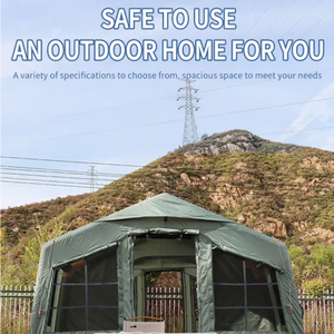 Tente gonflable de glamping portable et imperméable, deux chambres, en tissu Oxford, gonflage rapide, résistante au vent, pour le camping familial en plein air - Product Image 6