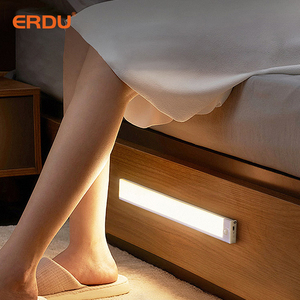 ERDU 표면 장착형 USB 충전식 모션 센서 LED 캐비닛 조명 주방 캐비닛용 리모컨 포함 - Product Image 1