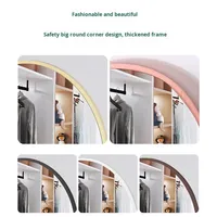 Miroir mural autocollant portable, design minimaliste, cadre personnalisable, pour chambre à coucher, sans perçage, fabrication chinoise