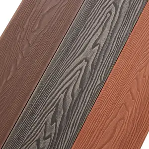 Tercel 3D Wood Grain Round Hole WPC Decking Floor Teak 3D Embossing Composite Decking Boards