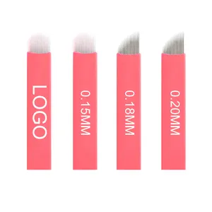 OEM Pink Custom Disposable Microblading Accessories Nano 0.16mm Eyebrow Embroidery Needle Micro Scalpel Blade