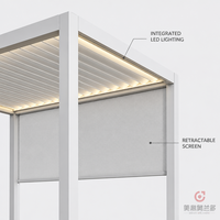 Pergola bioclimatique motorisée de luxe MEXIN en aluminium à lames orientables avec éclairage LED et chauffage pour jardin et extérieur
