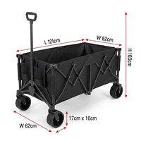 Chariot de camping pliable facile à ranger, chariot de plage compact et pliable, capacité de 260 L, robuste pour les courses en plein air