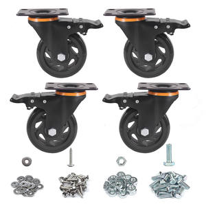 Oem Odm Custom Industrial Stem Caster <b>Wheel</b> With Side Brake Durable Zinc Plated Steel Bracket For Scaffolding Systems - Product Image 3