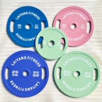 Disques de musculation en acier légers couleur macaron, avec grands trous de 5 cm pour barre, antidérapants, pour entraînement de force en salle de sport commerciale