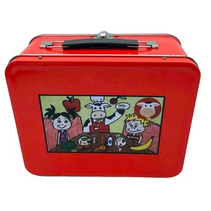 Kotak makan siang timah logam kelas makanan dengan kunci dan gagang plastik ramah lingkungan kapasitas 1-3L untuk remaja - Product Image 3