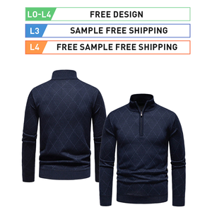 Fabricants de tricots sur mesure <span class=keywords><strong>Pull</strong></span> à <span class=keywords><strong>col</strong></span> <span class=keywords><strong>roulé</strong></span> mi-haut Tricot à manches longues Pulls Hauts <span class=keywords><strong>Pull</strong></span> à fermeture éclair quart pour <span class=keywords><strong>homme</strong></span> - Product Image 2