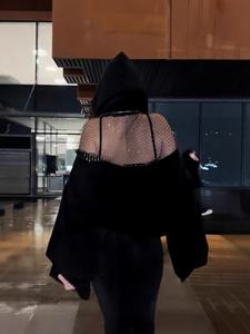 Sudadera de Moda Urbana para Mujer, Diseño Nuevo, Sexy, con Espalda Descubierta, Hombros Descubiertos y Malla, al por Mayor - Product Image 4