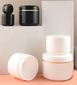 150Ml Helder Wit Roze Groen Geel Cosmetische Pp Pot Helder Met Kleur Zilver Gouden Lijn Deksel Voor Babycrème - Product Image 4