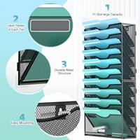 Étagère murale en métal multi-niveaux pour le rangement de dossiers et de documents A4